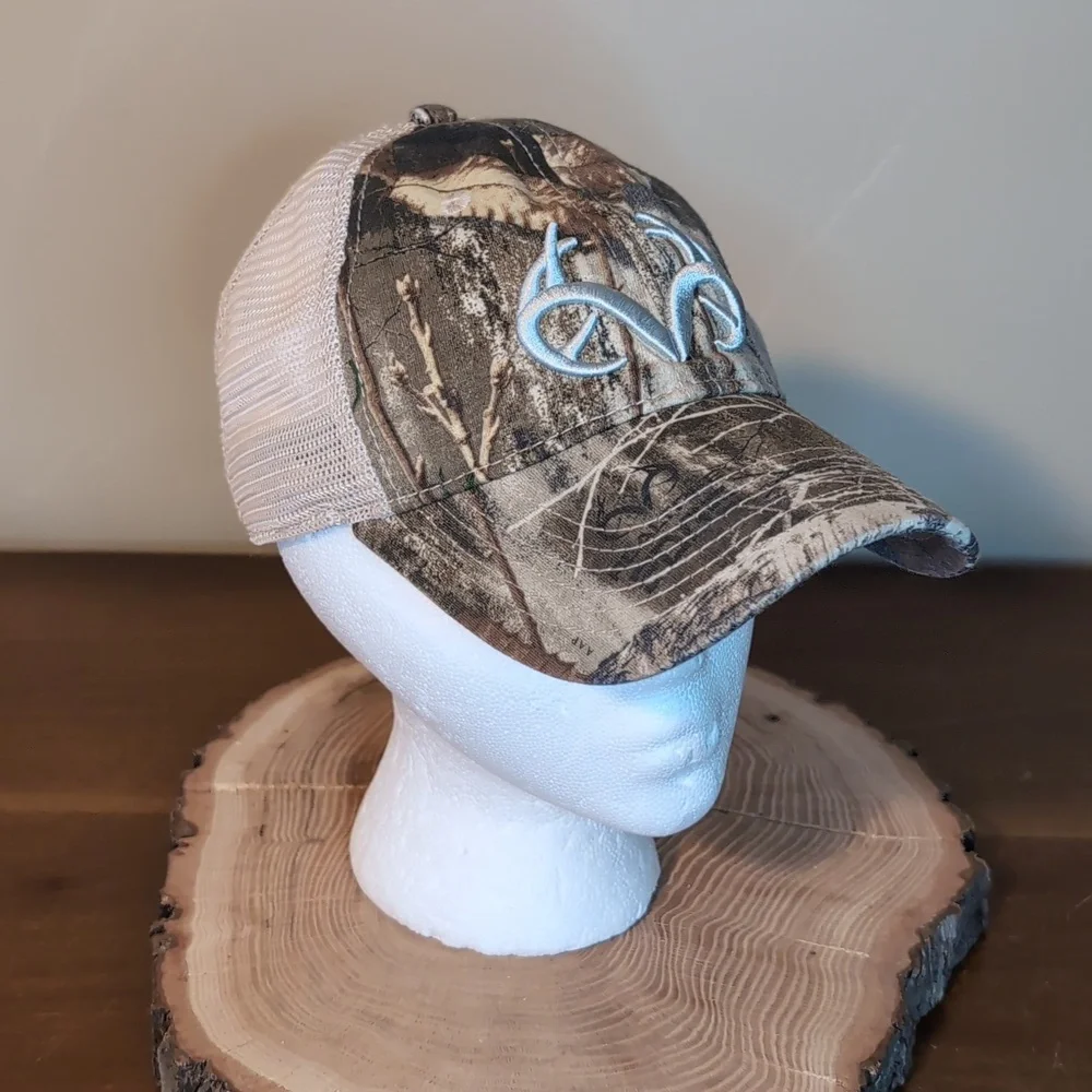 Realtree Camouflage Soft Stretch Sweatband Antler Design Baseball Hat Cap